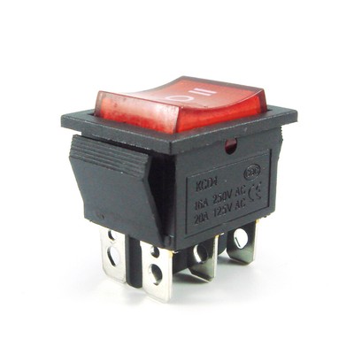 2 Red Rocker Switch LED Backlight ON/OFF/ON 3-Position DPDT 15A 250V/20A 125V AC