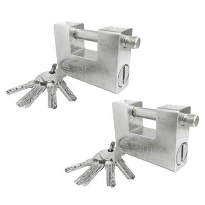 2x Top Security Shipping Container Garage Trailer Padlock Heavy Duty Solid Steel