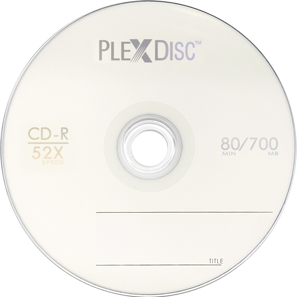 100 PlexDisc CD-R 700MB 80 Minute 52x Recordable Disc - 631-805-BX