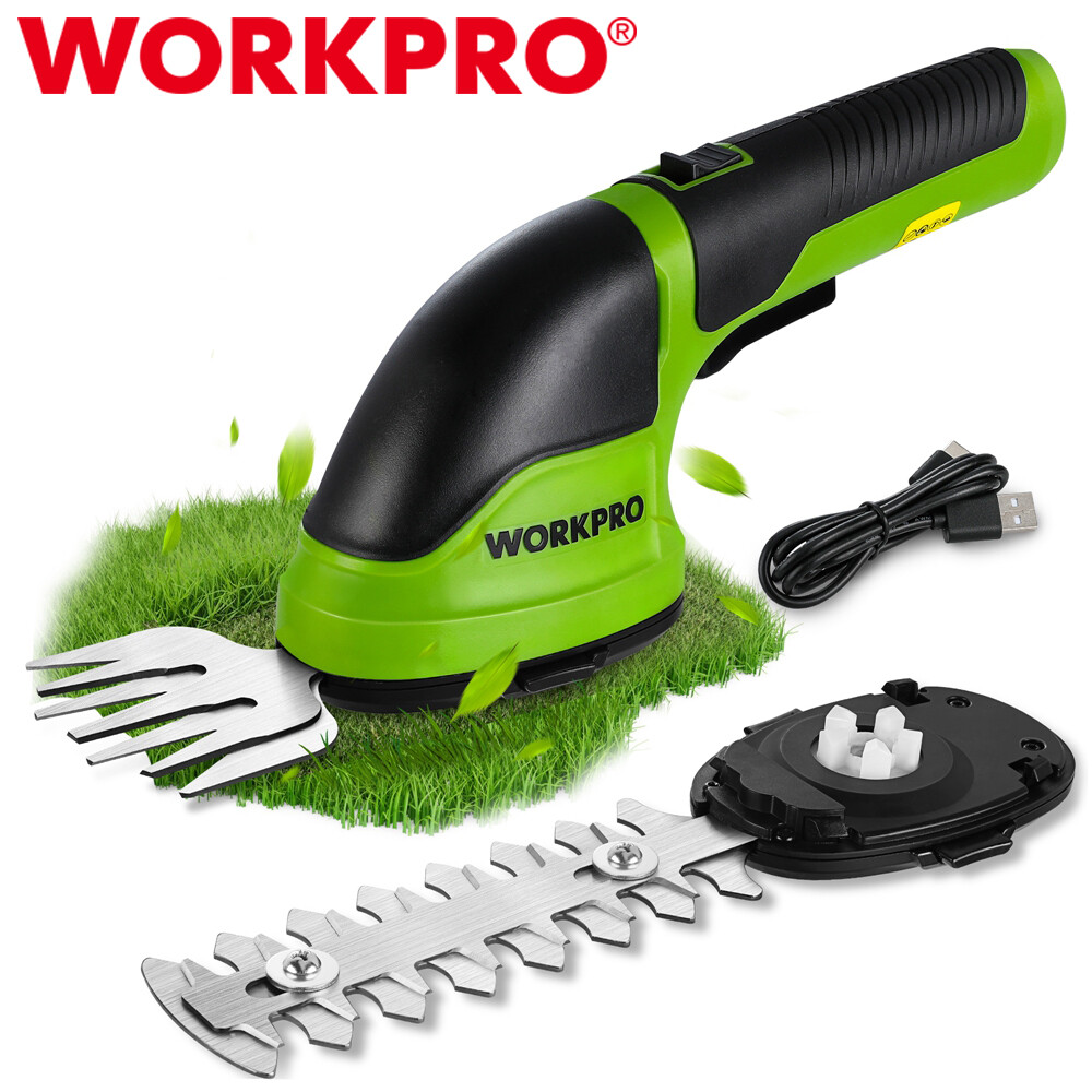 WORKPRO Cordless Grass Shear Shrubbery Trimmer 2-in-1 Hedge Shears/Grass Cutters