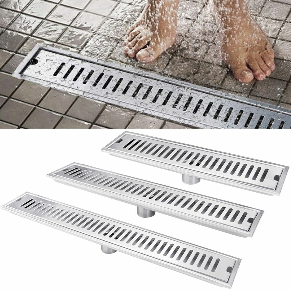 Rectangle Bathroom Shower Floor Drain Linear Waste Drainer Grate
