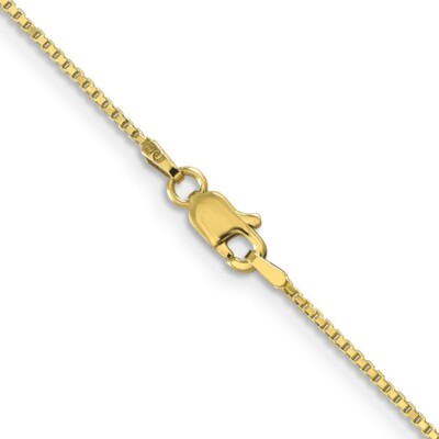 Pre-owned Skyjewelers Real 10kt Yellow Gold 1mm Box Chain; 30 Inch; Lobster Clasp
