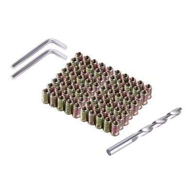 20/50/80Pcs Threaded Insert Furniture Screw In Wood Nut Inserts Bolt Fastener