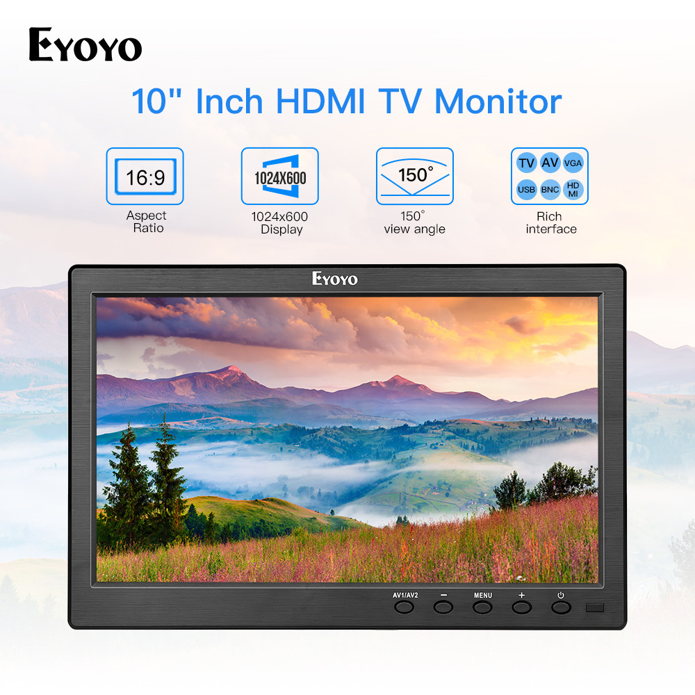 Купить Монитор EM10V 10" Inch Eyoyo HDMI TV Monitor VGA/AV/USB Input ...