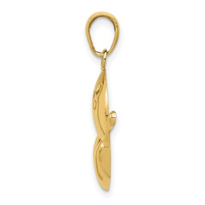 Pre-owned Superdealsforeverything Real 14kt Yellow Gold Diamond-cut Bowling Theme Charm