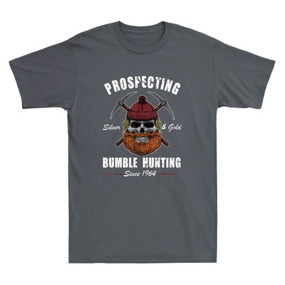 Prospecting Silver Gold Bumble Hunting Since 1964 Vintage Men's Cotton T-Shirt