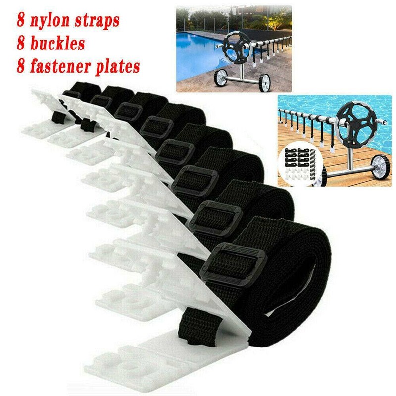 8stk.Haltebänder Befestigungsbänder und Klammern,  für Pool-Planen / Abdeckungen