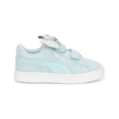 Puma Suede Classic Light Flex Bow V Slip On Youth Girls Blue Sneakers Casual Sh