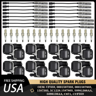 8 Ignition Coil & 16 Spark Plug & Wire For Mercedes-Benz C CL CLK ML Class UF359
