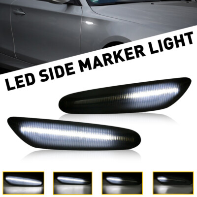 2PCS Smoked LED Fender Side Marker Light Sequential Turn Signal Lamp for BMW E90