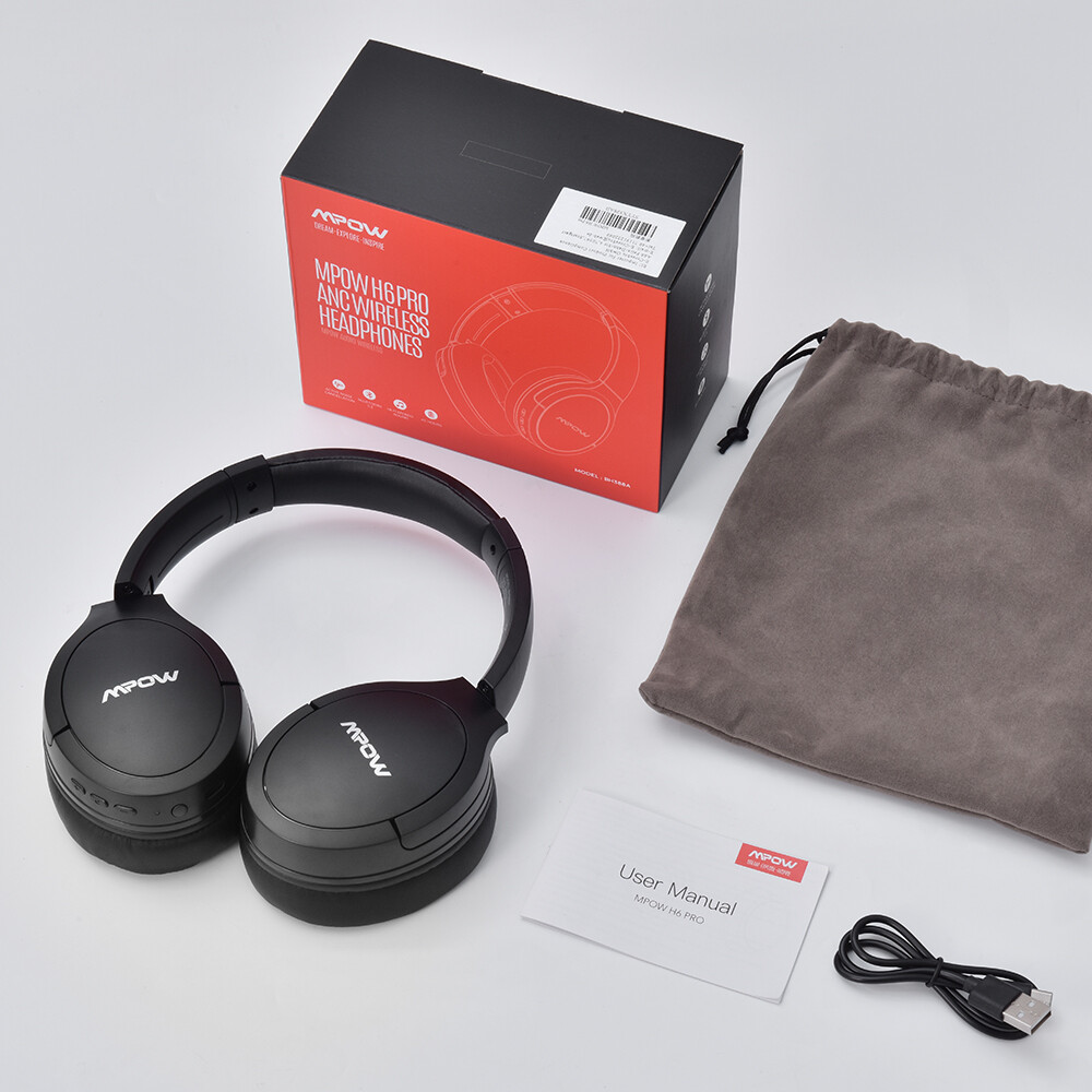 Mpow Bluetooth Wireless Over Ear Headphones Active Noise Cancelling Bass Headset