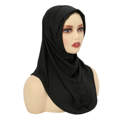 Women Hijab Instant Amira Scarf Shawl Pull On Muslim Turban Wrap Stole Headscarf