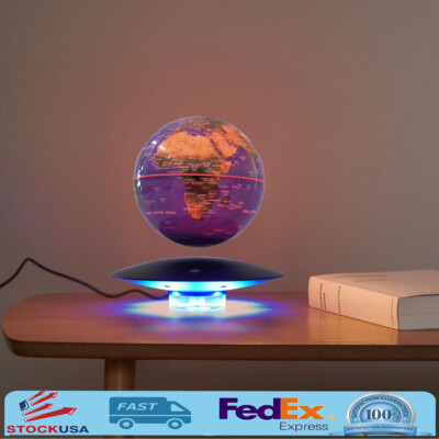 6'' Magnetic Levitating Floating Globe World Map LED Light Night Lamp Home Decor