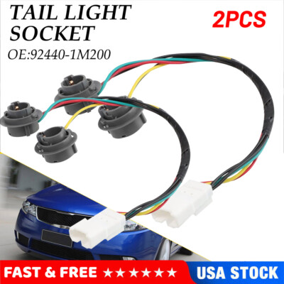 FIT 2009-2013 Kia Forte Taillight Tail Light Lamp Rear Socket & Wire New 2PCS