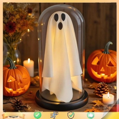Halloween Deko Geist Lichter Leuchtender Geist in Glasglocke Nachtlicht Innen