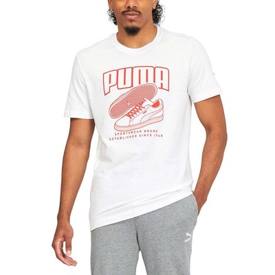 

Puma Kicks Graphic Crew Neck Футболка с коротким рукавом Мужские размеры  Повседневные топы 67135, Белый, Puma Kicks Graphic Crew Neck Short Sleeve TShirt
