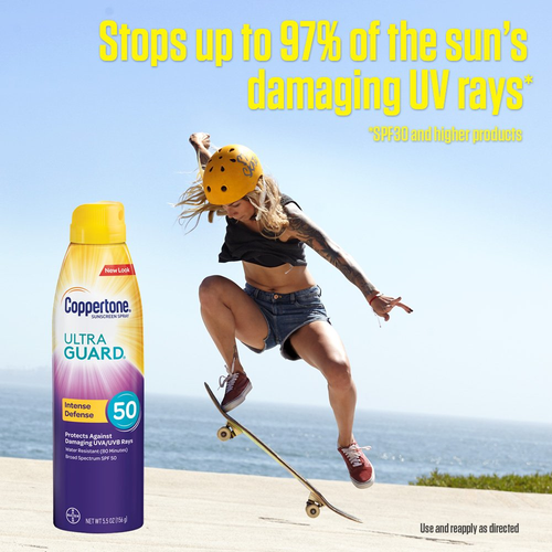 Coppertone ULTRA GUARD Sunscreen Continuous Spray SPF 50 5.5 Ounce Packaging may