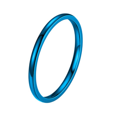 Unisex Stainless Steel Ring Wedding Jewelry Gold Plated Solid 2mm Ring Size 6-11
