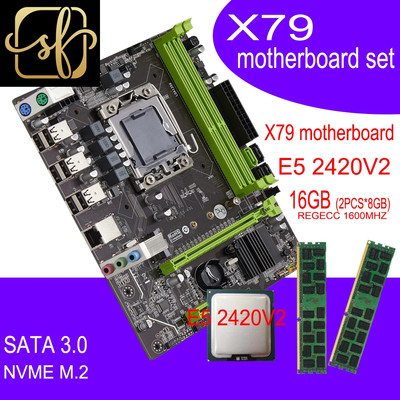 X79 Motherboard Set with Xeon E5 2420 V2 Cpu PCI-16X 8Gbx2 16GB 1600 12800R DDR3