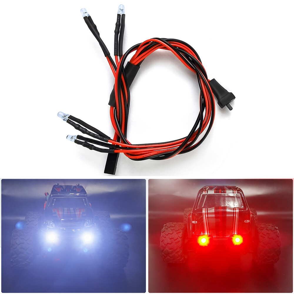 LED Headlights + Taillights Lights Upgrade for 1/18 Traxxas 