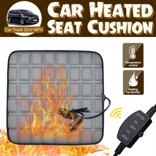 Universal Car Heated Seat Cushion Hot Cover Auto 12v Heater Warmer Pad Black