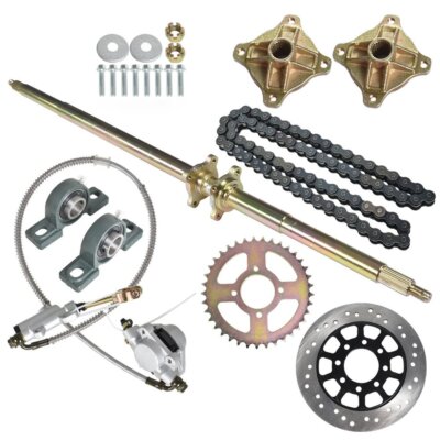 Go Kart Rear Live Axle Kit Sprocket Hub Brake Assembly Chian Disc 29'' 32'' 44''
