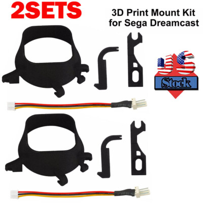2x 3D Print Mount Mod Kits Latch+Cable Adapter For SEGA Dreamcast Noctua 5V Fan