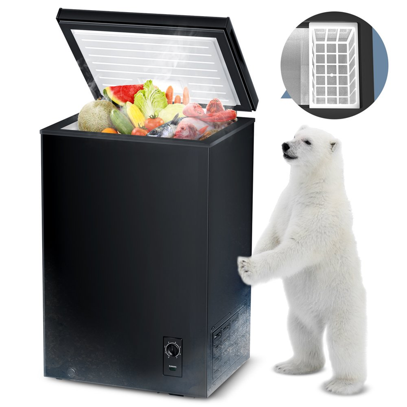 2.7 Cubic Feet Chest Freezer Free Standing Top Open Door Compact Freezer with Ad
