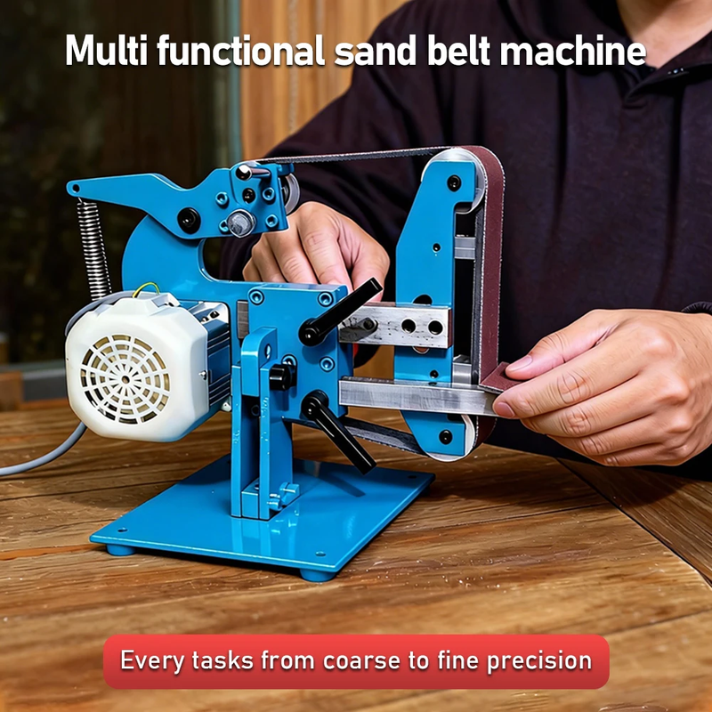 220V Electric Bench Belt Grinder Multifunctional Sand Belt Machine For Metal Deb