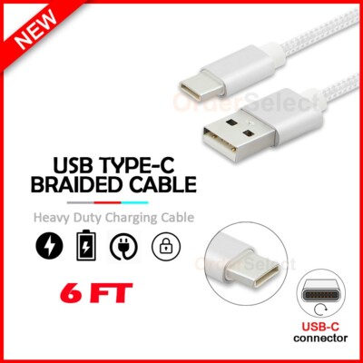 6FT USB Type-C Thick Charger Cable Cord for Xiaomi Redmi Note 10/10s/10 Pro/11s