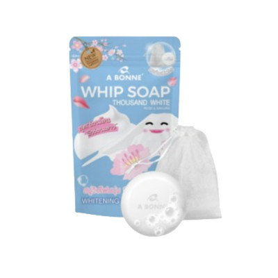 WHIP SOAP Thousand White Rose & Sakura Whitening Glutathione brightening 100g.