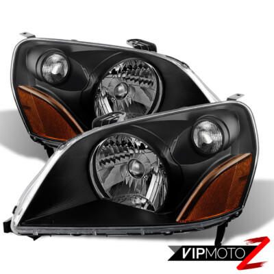 For 2003-2005 Hond Pilot SUV ''JDM STYLE'' Black Front Headlights Assembly PAIR