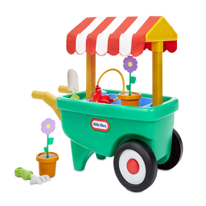 Little Tikes 2-in-1 Garden Cart & Wheelbarrow Play Gardening Toy and Sprinkler