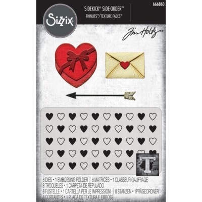Sizzix Tim Holtz SIDEKICK SIDE ORDER Thinlits + Texture Fades Embossing Folder