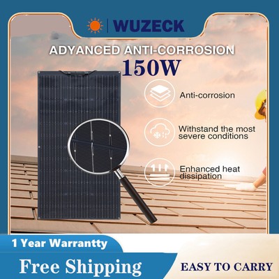 WUZECK 150W Flexible House Solar Panel Kit PV Monocrystalline Module for RV Boat