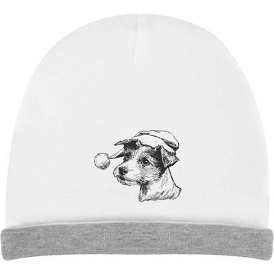 'Jack Russell Terrier Wearing Santa Hat' Kids Slouch Hat (KH00042982)