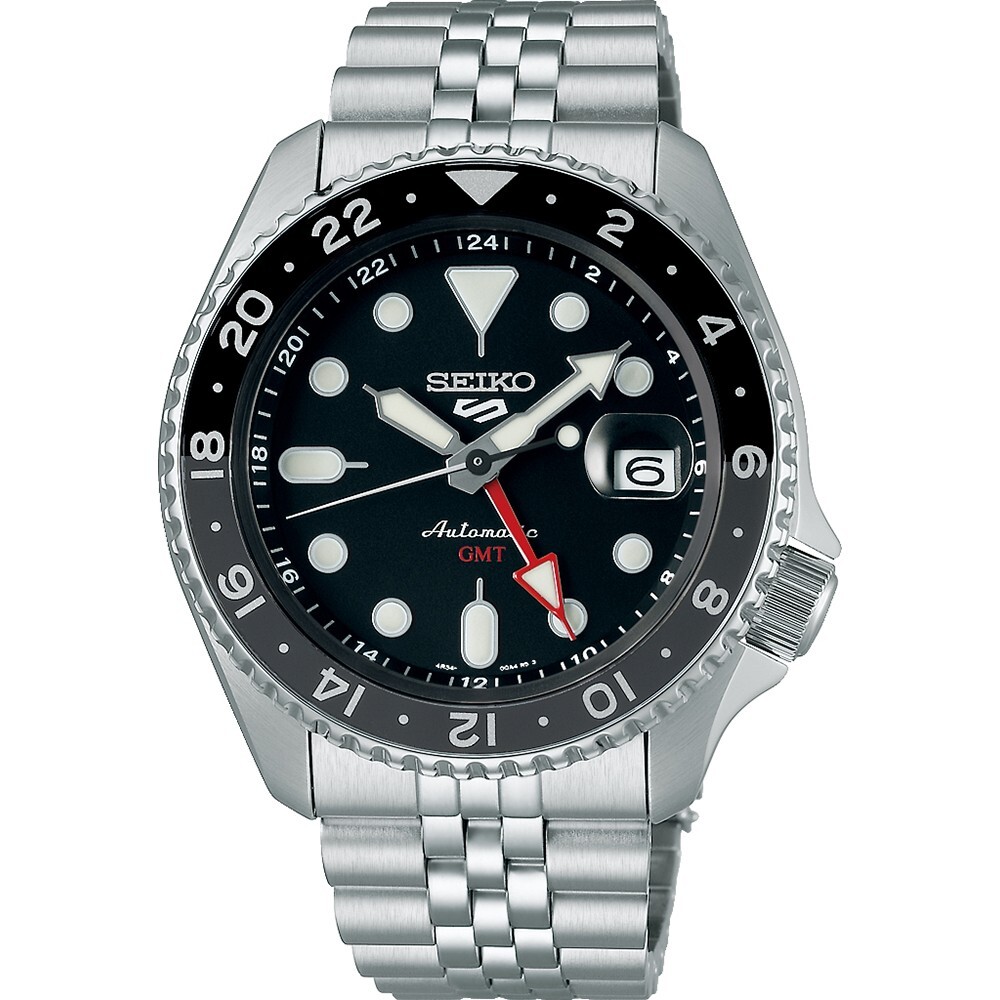 Pre-owned Seiko Ssk001k1,gmt,men Sport,automatic,stainless,rotating,date,100m Wr,ssk001