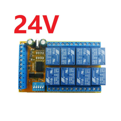 8 Channel DC 5V 12V 24V DIP Switch Delay Relay Module Flip-Flop  Self-Locking