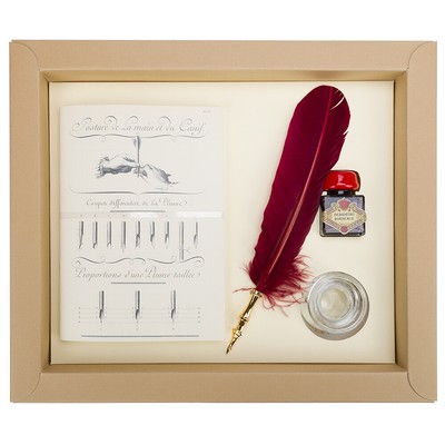 NEW Rubinato Quill Ink Journal Glass Inkwell Set 4pce