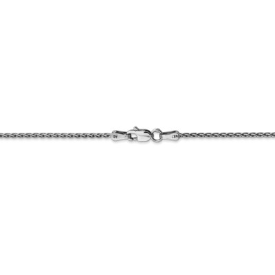 Pre-owned Superdealsforeverything Real 14kt White Gold 18 Inch 1.5mm Parisian Wheat With Lobster Clasp Chain
