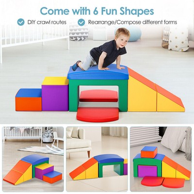 6 Pieces Foam Climbing Blocks for Toddlers Motor Skills Indoor Exercise Toys