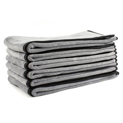 892-2 Auto 16'' x 24'' Premium Plush Microfiber Cleaning Cloth, 6 Pack