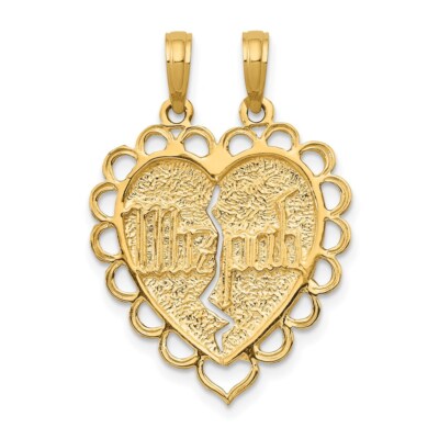 Pre-owned Superdealsforeverything Real 14k Yellow Gold Reversible Mizpah 2 Piece Break Apart Charm