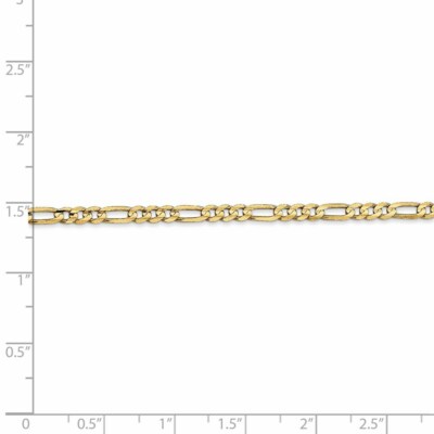Pre-owned Superdealsforeverything Real 10kt Yellow Gold 3mm Concave Figaro Chain; 24 Inch; Lobster Clasp