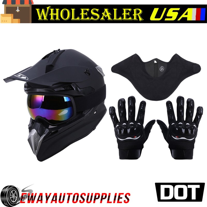 New DOT Motocross Helmet Dirt bike Offroad MX ATV Snowmobile BMX UTV M L XL XXL