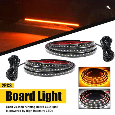 2pcs 70'' LED Running Board Step Side Strip Lights For Dodge 1500 RAM 2500 3500