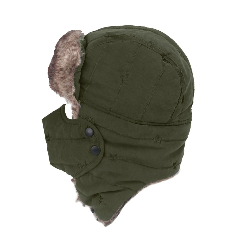 Men Women Winter Windproof Fur Ear Flap Ski Snow Cap Face Mask Warm Hat Cap US