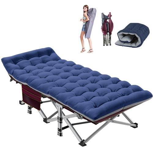 NAIZEA Folding Camping Cot Heavy Duty Sleep Bed Portable w/Mat+Bag Military Cots
