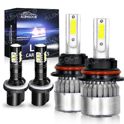 4X LED Headlight Fog Light Bulbs Kit 6000K For Ford Mustang Gt Svt Cobra 1999-03