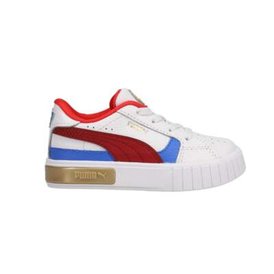 

Белые кроссовки Puma Cali Star WW с перфорацией на шнуровке для маленьких девочек, повседневная обувь, Белый, Puma Cali Star W.W Perforated Lace Up Toddler